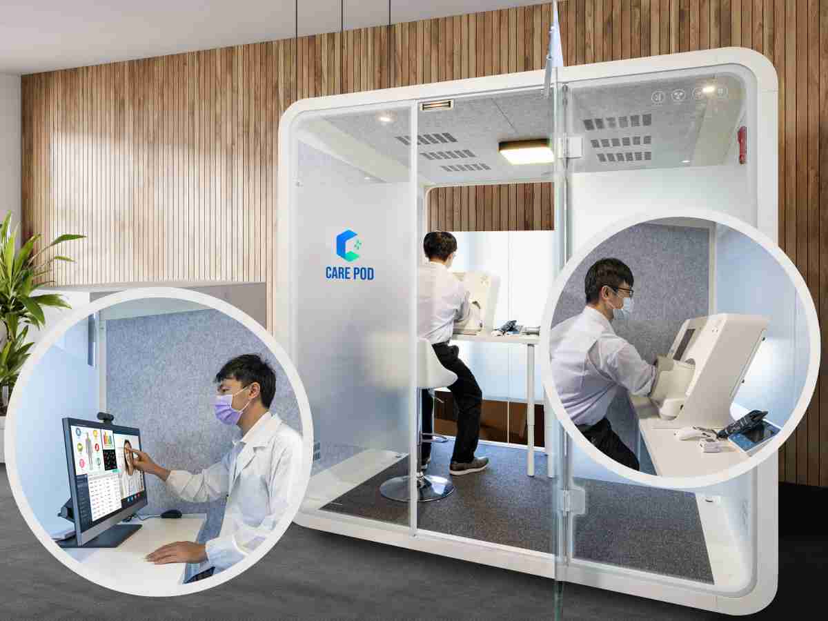 达擎于医疗科技展中展出＂远距诊疗舱＂，，以因应医疗数字化及社会高龄化趋势下、、复诊及慢性病患等族群对于远距看诊需求逐渐升高所推出的创新整合方案。。多功能合一、、、高隐私性的远距诊疗舱可根据病患端与医师端的不同需求，，，，提供弹性化及客制化功能，，节省医生和病患的精力及时间